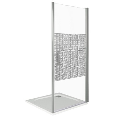 Душевая дверь в нишу Good Door Fantasy DR-90-F-CH, 90 х 185 см, стекло прозрачное с зеркальным рисунком, хром, ФА00001