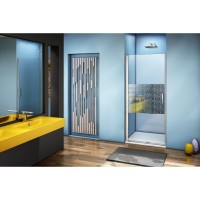 Душевая дверь в нишу Good Door Fantasy DR-90-F-CH, 90 х 185 см, стекло прозрачное с зеркальным рисунком, хром, ФА00001