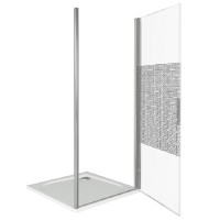 Душевая дверь в нишу Good Door Fantasy DR-90-F-CH, 90 х 185 см, стекло прозрачное с зеркальным рисунком, хром, ФА00001