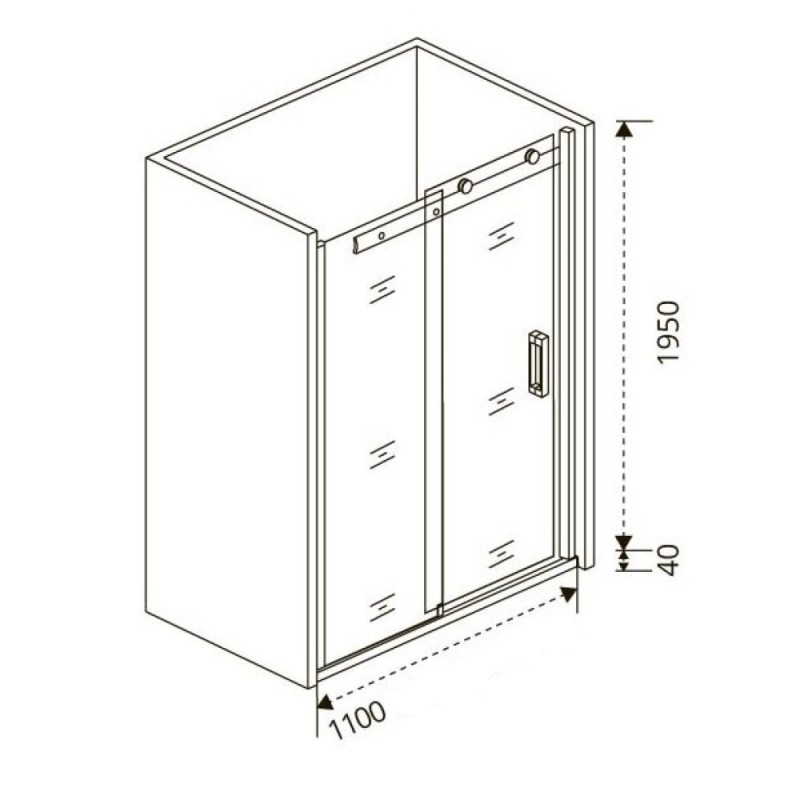 Душевая дверь в нишу Good Door Altair WTW-110-C-CH, 110 х 195 см, стекло прозрачное, хром, АЛ00001