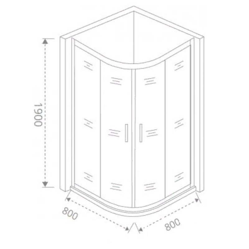 Душевое ограждение Good Door Cofe R-80-C-B , 80 х 80 х 190 см, стекло прозрачное, профиль черный, КФ00001