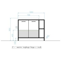 Тумба под раковину Style Line Лофт 1.1 80/100 ЛС-000010021, 100 см, бетон