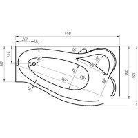 Акриловая ванна Relisan Isabella 170x90 L (Гл000010529)