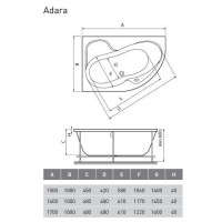 Ванна акриловая Relisan Adara 160 х 100 см L(Гл000013733)