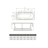 Ванна акриловая Relisan Eco Plus Прага 170 х 70 см