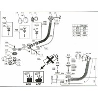 Слив-перелив полуавтомат Vega V55К 120 см, Гл000015493, хром