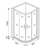 Душевой уголок Good Door Jazz R-80-G-BR, ДЖ00002, 80 х 80 см, стекло матовое, профиль бронза