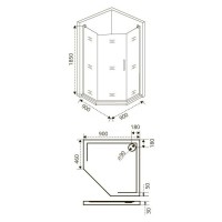 Душевое ограждение Good Door Fantasy PNT -90-F-CH, 90 х 90 х 185 см, стекло прозрачное с зеркальным рисунком, хром, ФА00002