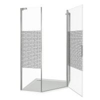 Душевое ограждение Good Door Fantasy PNT -90-F-CH, 90 х 90 х 185 см, стекло прозрачное с зеркальным рисунком, хром, ФА00002