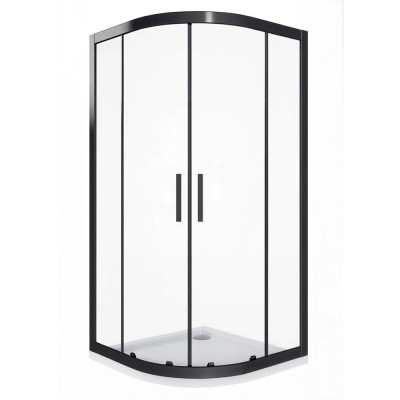 Душевое ограждение Good Door Cofe R-90-C-B , 90 х 90 х 190 см, стекло прозрачное, профиль черный, КФ00002