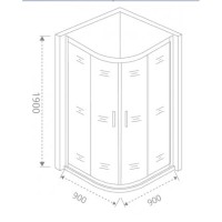 Душевое ограждение Good Door Cofe R-90-C-B , 90 х 90 х 190 см, стекло прозрачное, профиль черный, КФ00002