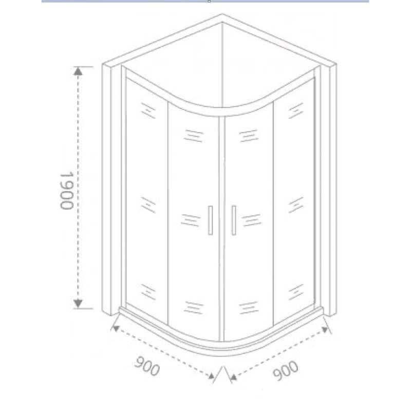 Душевое ограждение Good Door Cofe R-90-C-B , 90 х 90 х 190 см, стекло прозрачное, профиль черный, КФ00002