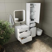 Тумба под раковину Style Line Атлантика 60 СС-00002206 Люкс Plus, 60 см, подвесная, белая, антискрейч