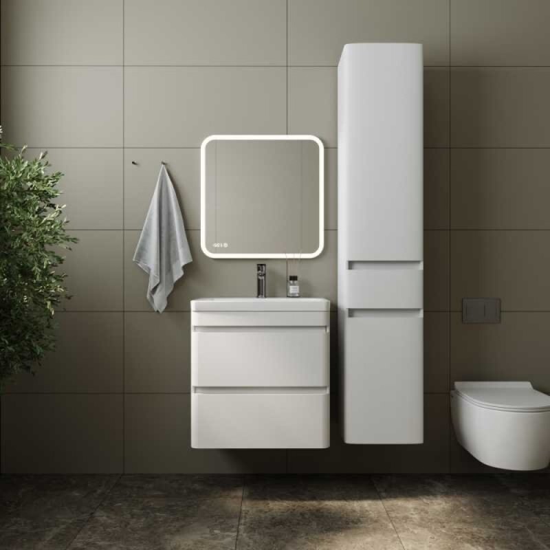 Тумба под раковину Style Line Атлантика 60 СС-00002206 Люкс Plus, 60 см, подвесная, белая, антискрейч