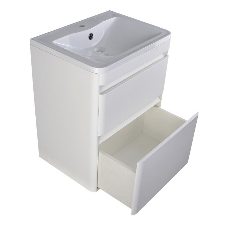 Тумба под раковину Style Line Атлантика 60 СС-00002208 Люкс Plus, 60 см, напольная, белая, антискрейч