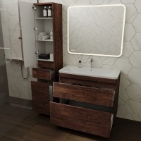 Тумба под раковину Style Line Атлантика 90 СС-00002211 Люкс Plus, 90 см, напольная, старое дерево