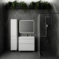 Тумба под раковину Style Line Атлантика 90 СС-00002212 Люкс Plus, 90 см, напольная, белая, антискрейч