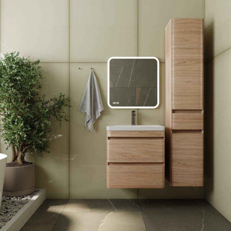 Тумба под раковину Style Line Атлантика 60 СС-00002217 Люкс Plus, 60 см, подвесная, ясень перламутр