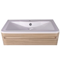 Тумба под раковину Style Line Атлантика 90 Люкс Plus СС-00002219, 90 см, подвесная, ясень перламутр