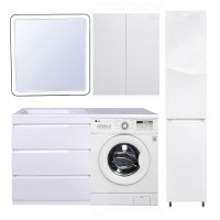 Тумба под раковину Style Line Даллас 140 СС-00002221 Люкс Plus, 140 см, напольная, белая, левая