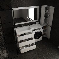 Тумба под раковину Style Line Даллас 140 СС-00002221 Люкс Plus, 140 см, напольная, белая, левая