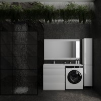 Тумба под раковину Style Line Даллас 140 СС-00002221 Люкс Plus, 140 см, напольная, белая, левая