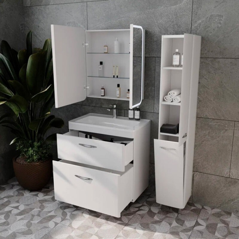 Тумба под раковину Style Line Каре 80 СС-00002267, 80 см, напольная, белая