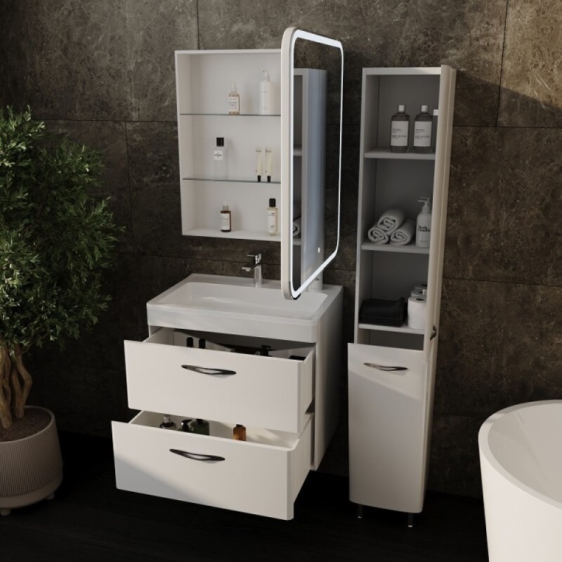Тумба под раковину Style Line Каре 70 СС-00002269, подвесная, 70 см, Люкс Pluse белая