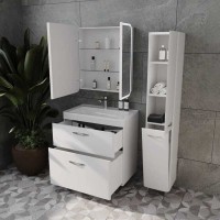 Зеркало-шкаф Style Line El Fante Каре 80 СС-00002276, 80 см, с подсветкой и сенсором, белое