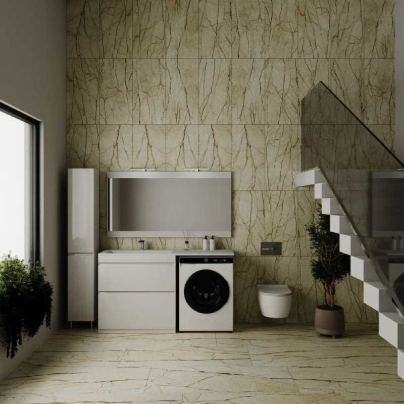 Тумба под раковину Style Line Даллас 150, СС-00002303, 85 см, напольная, под стиральную машину, белая