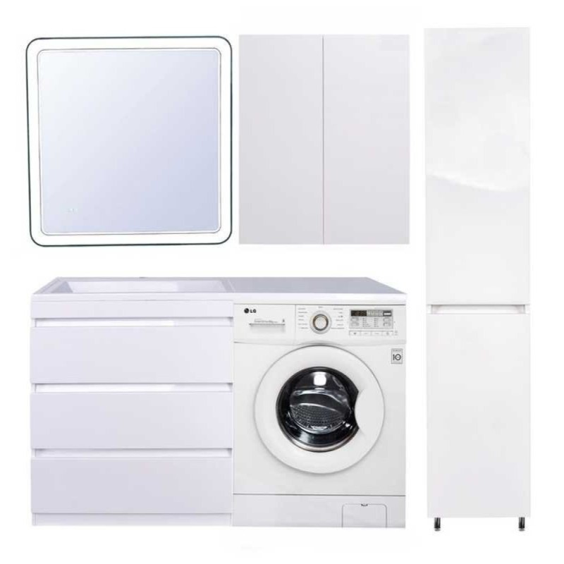 Тумба под раковину Style Line Даллас 150 СС-00002305, 85 см, напольная, под стиральную машину, белая