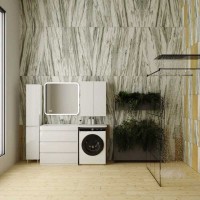 Тумба под раковину Style Line Даллас 150 СС-00002305, 85 см, напольная, под стиральную машину, белая