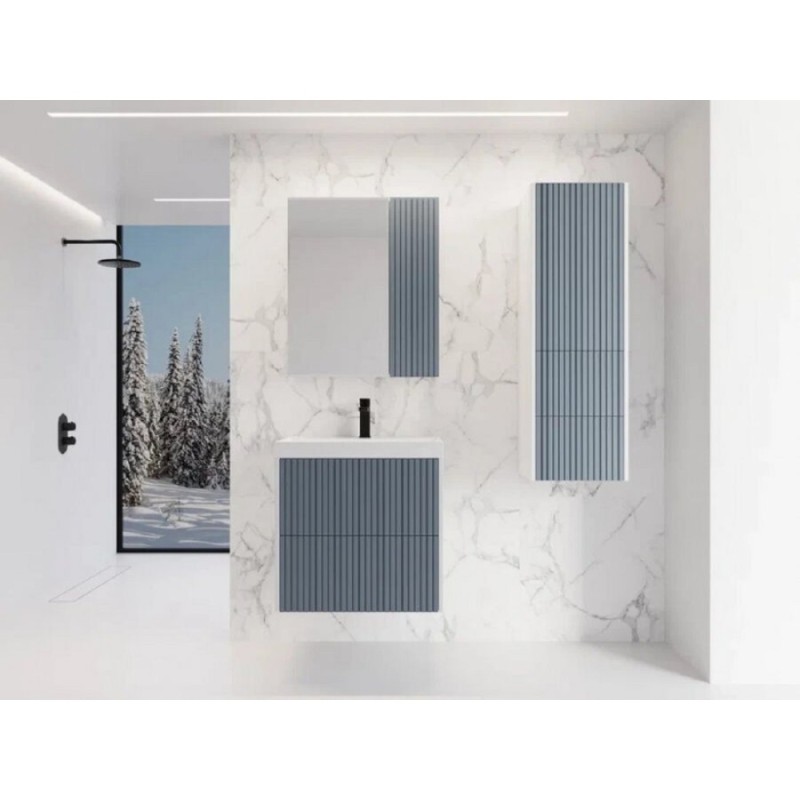 Тумба под раковину Style Line Стокгольм 80 ЛС-00002314, 80 см подвесная, белый софт, графит софт