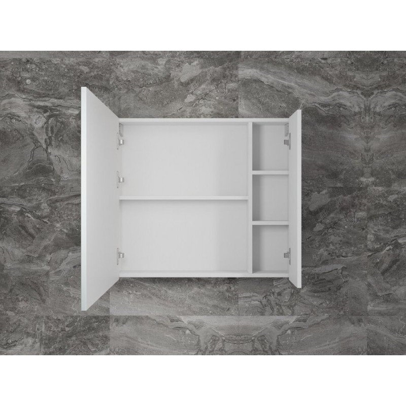 Зеркальный шкаф Style Line Стокгольм 80 см, белый рифленый софт, ЛС-00002324