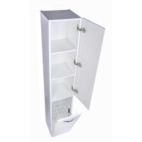 Шкаф-пенал Style Line Каре 30 L Люкс Plus с корзиной, 30 см, напольный, белый, СС-00002325
