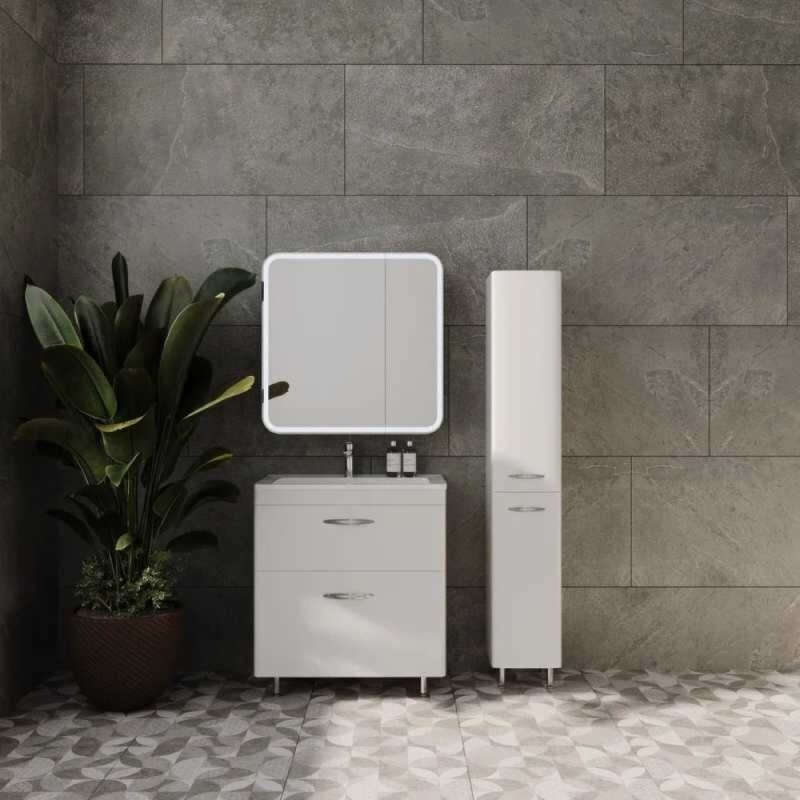 Шкаф-пенал Style Line Каре 30 L Люкс Plus с корзиной, 30 см, напольный, белый, СС-00002325