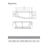 Ванна акриловая Relisan Aquarius, 170 х 70 см, левая