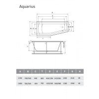 Ванна акриловая Relisan Aquarius, 170 х 70 см, левая