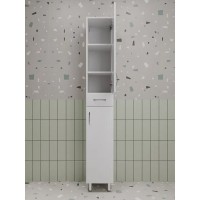 Шкаф-пенал напольный Style Line Эко Стандарт ЛС-00002328 с бельевой корзиной, 30 см, белая
