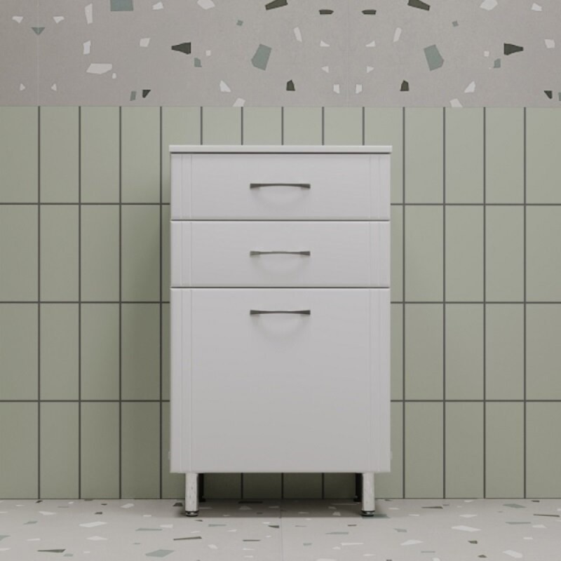 Тумба Style Line Эко Стандарт ТН 500, 50 см, 3 ящика, напольный, белый, ЛС-00002330