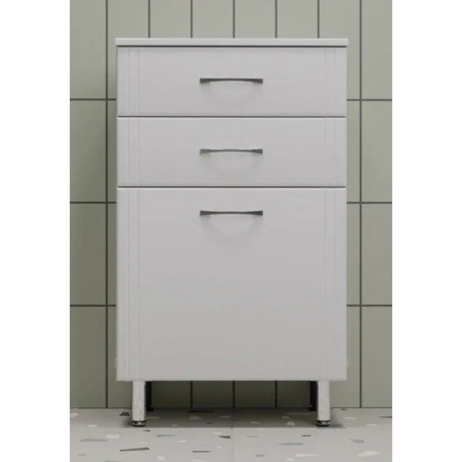 Тумба Style Line Эко Стандарт ТН 500, 50 см, 3 ящика, напольный, белый, ЛС-00002330