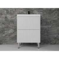 Тумба под раковину Style Line Стокгольм 60 см, напольная, белый рифленый софт, ЛС-00002333