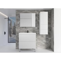 Тумба под раковину Style Line Стокгольм 80 ЛС-00002335, 80 см напольная, белый рифленый софт