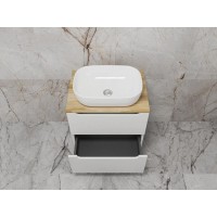Тумба под раковину Style Line Бали ЛС-00002337, 60 см, столешница ясень, цвет белый софт