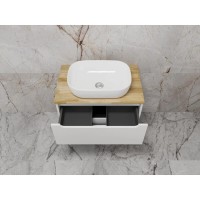 Тумба под раковину Style Line Бали ЛС-00002338, 70 см, столешница ясень, цвет белый софт