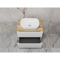 Тумба под раковину Style Line Бали ЛС-00002338, 70 см, столешница ясень, цвет белый софт