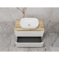 Тумба под раковину Style Line Бали ЛС-00002339, 80 см, столешница ясень, цвет белый софт