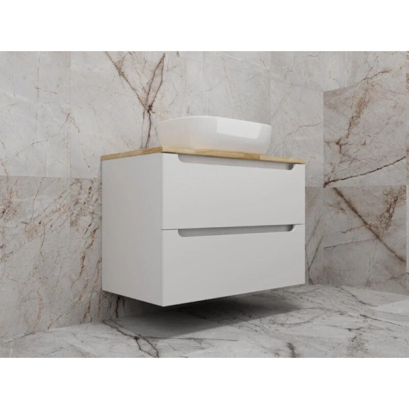 Тумба под раковину Style Line Бали ЛС-00002339, 80 см, столешница ясень, цвет белый софт