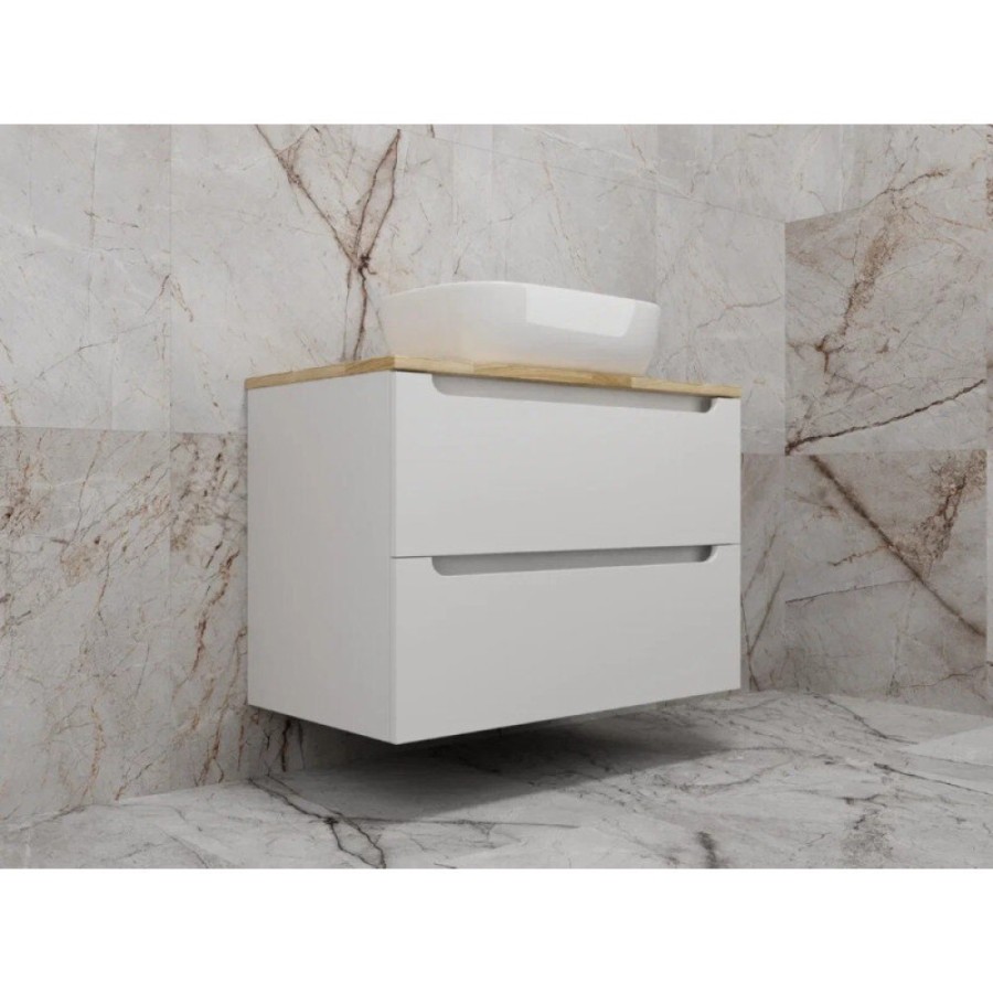 Тумба под раковину Style Line Бали ЛС-00002339, 80 см, столешница ясень, цвет белый софт