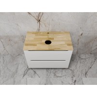 Тумба под раковину Style Line Бали ЛС-00002339, 80 см, столешница ясень, цвет белый софт